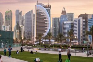 4 Hrs Private Doha Tour: Discover the City’s Premier Attractions! - West Bay skyline from the Corniche: your first payoff shot