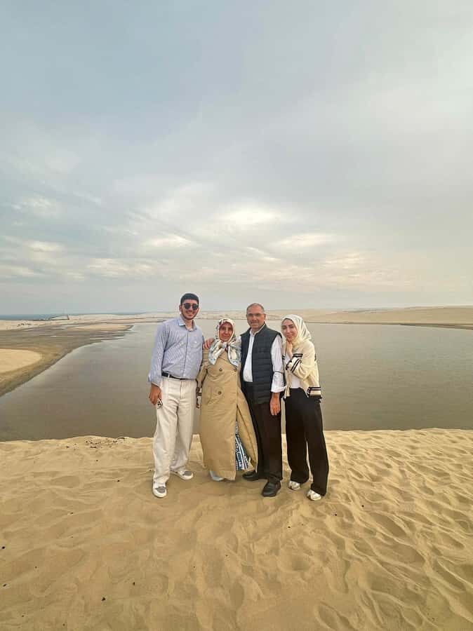 Doha; Desert safari, camel ride, sandboarding, Inland Sea - Camel ride at Sealine Beach, then back into the dunes