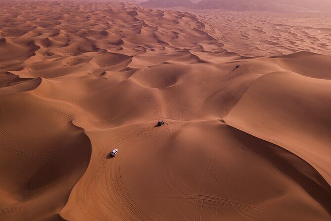 Doha Desert Safari Dune bashing,Sandboarding,CamelRide,Inland Sea - Toyota dune bashing: thrill first, then a photo pause