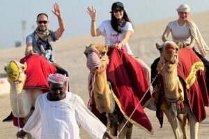 Doha: Luxury Desert Safari, Quad Bike & Sandboarding - Camel area at Sealine Beach: tea, a slower pace, and desert basics