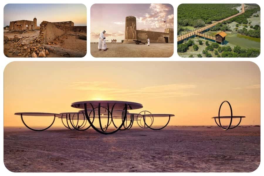 Doha: North Qatar Tour, Mangroves, & Zubara Fort and purple - Purple Island: quick photos, real coastal mood