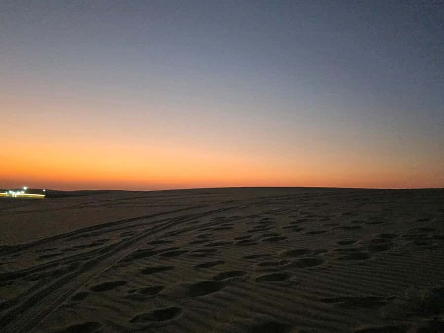 Doha Private Desert Safari, inland sea, sand boarding - Inland Sea Beach: Swimming, Sunset, and a Different Kind of Desert Ending