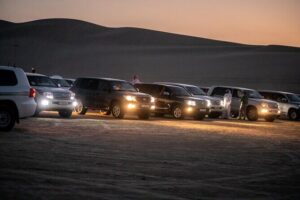 Private Full Day Desert Safari - The beach camp setup: AC comfort, BBQ lunch, and where to plan for reality