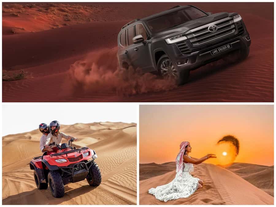 Qatar: Desert Safari, Camel Ride, Inland sea, Sandboarding - Dune bashing in a 4WD Land Cruiser: the adrenaline part