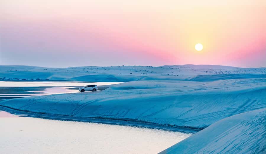 Qatar: Desert Safari, Camel Ride, Inland sea, Sandboarding - Sandboarding on Qatar dunes: fast fun, real skill building