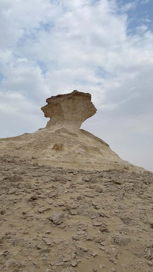 West Qatar tour to Richard Sierra sculpture,Umbrella Rock - Zekreet Fort ruins at sunset: time to slow down, then head back